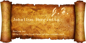 Jekelius Henrietta névjegykártya